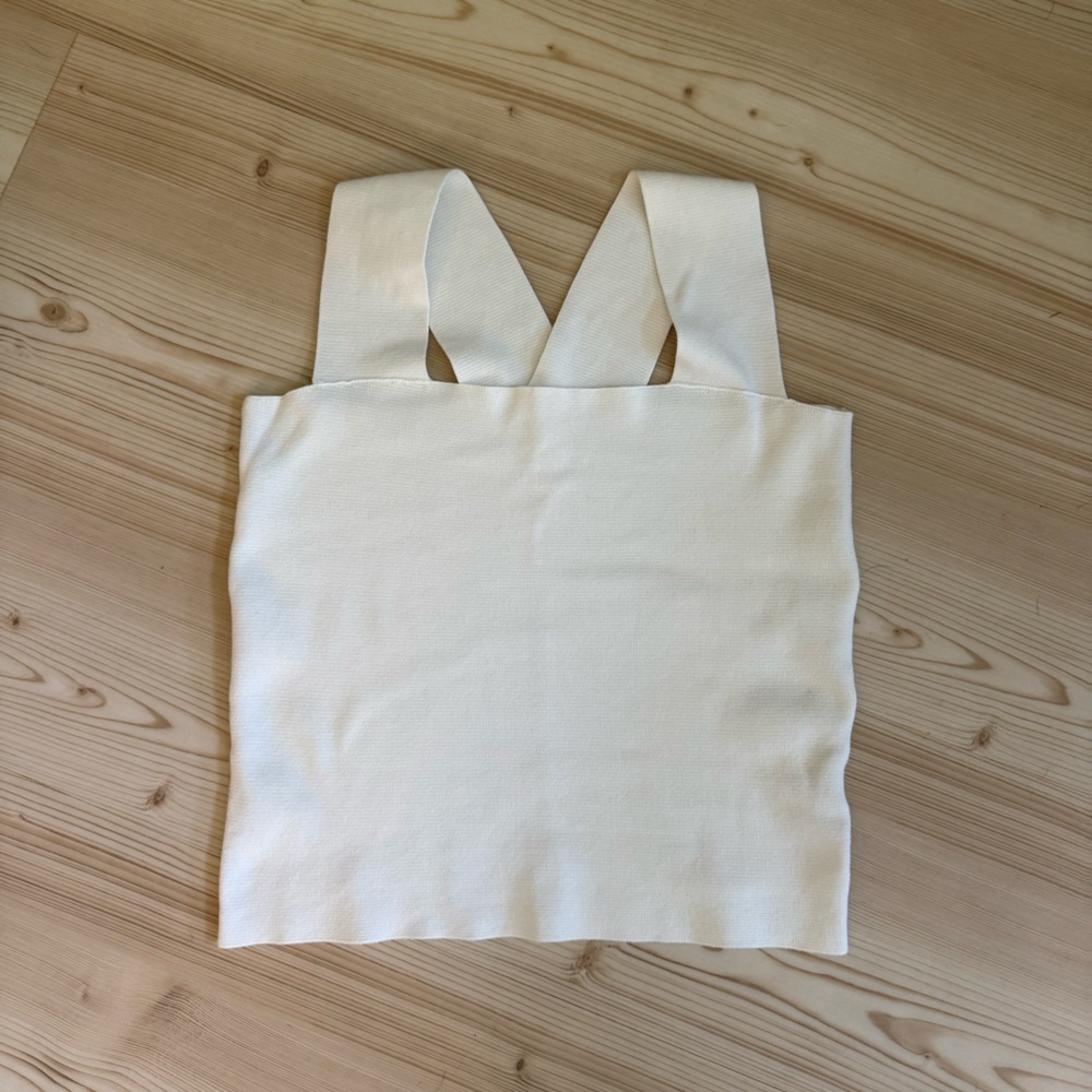White Square Neck Crop Tank Top